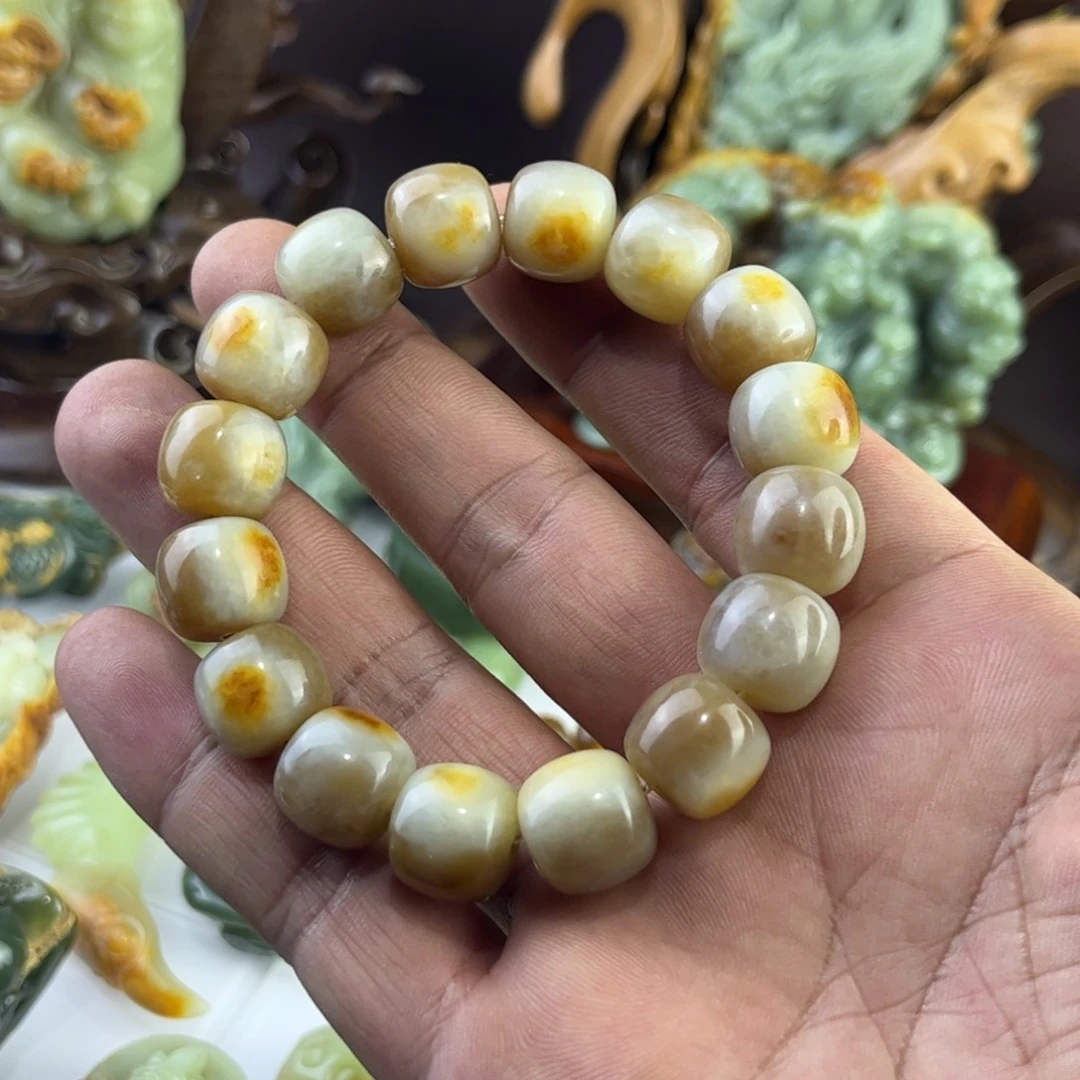 岫岩河磨玉（透闪石质玉）未镶嵌手链