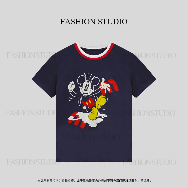 【温迪】2025 新款百搭时尚直喷宽松圆领T恤简约显瘦短袖上衣137