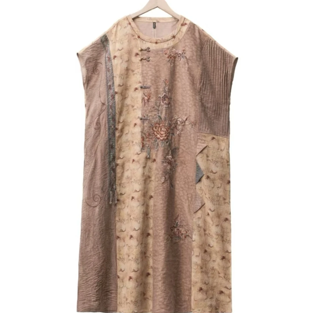 千椿物喜252302民族风重工刺绣连衣裙