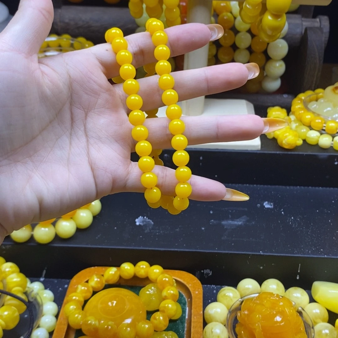 满油满蜜鸡油黄手串