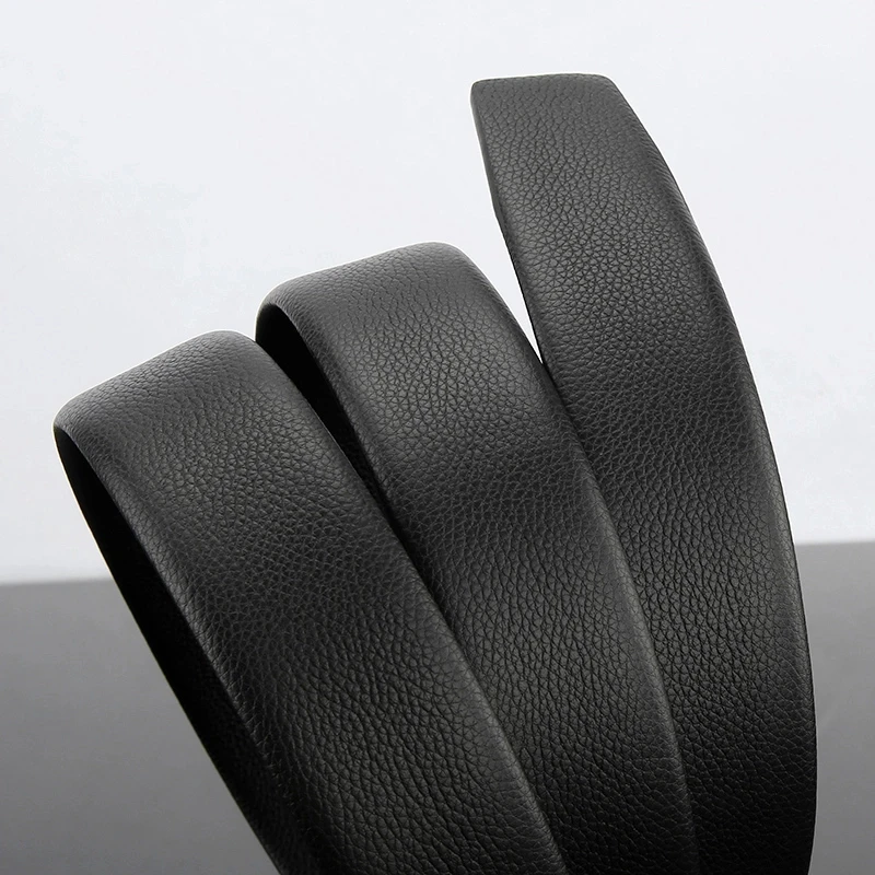 高档男士皮带不带头男款腰带正宗牛皮无扣头真皮裤带自动扣裤腰带