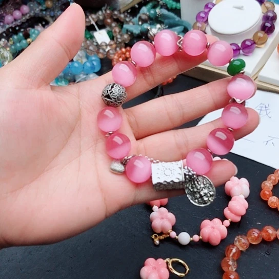 银S925镶嵌烟晶手链