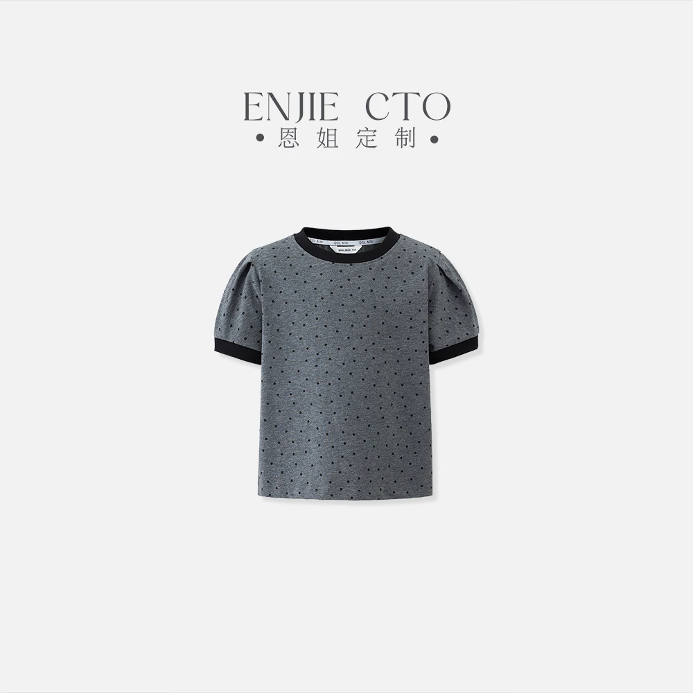 【简么么】夏季童装女童百搭气质儿童波点短袖T恤ENCK3076