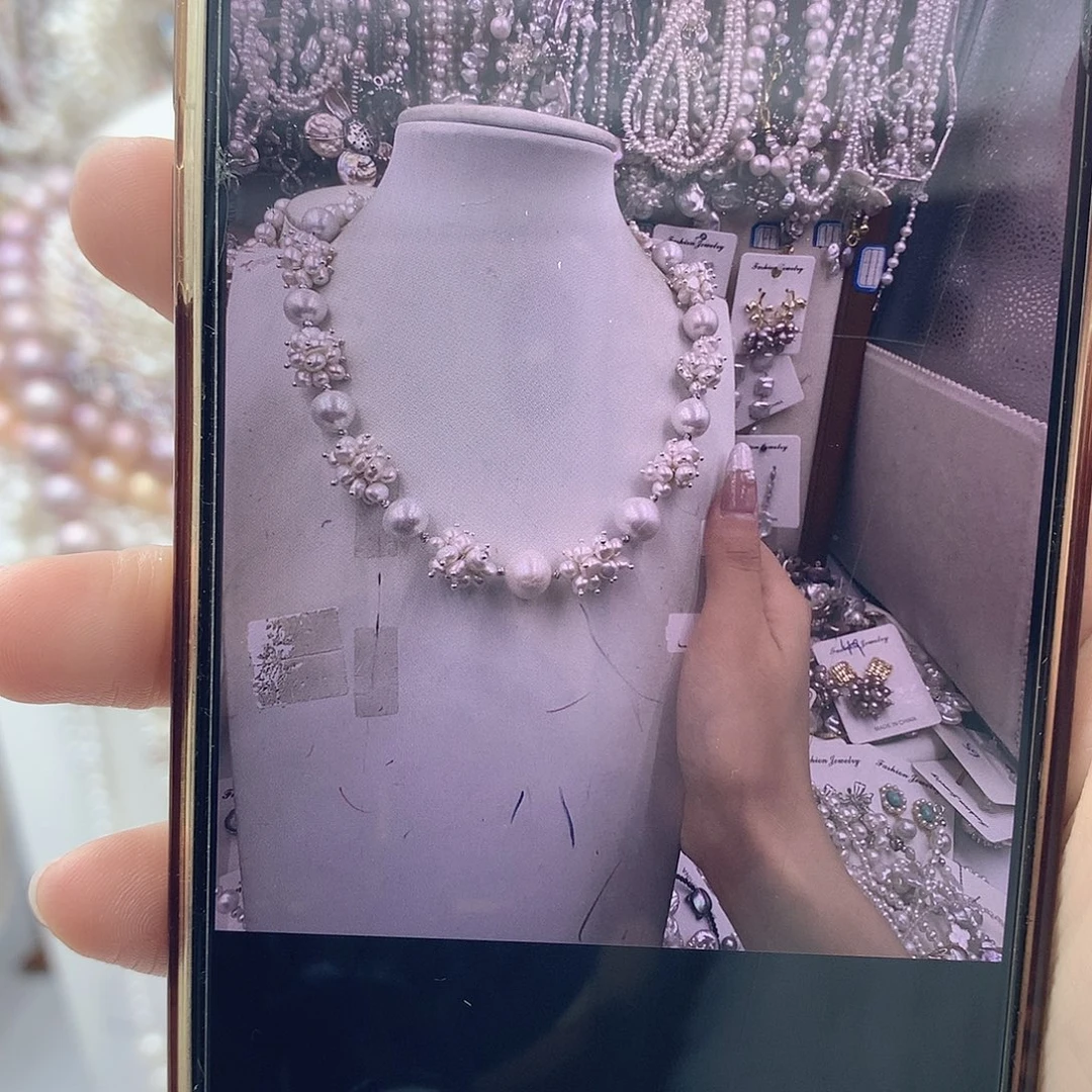 美***3淡水珍珠银S925镶嵌耳饰