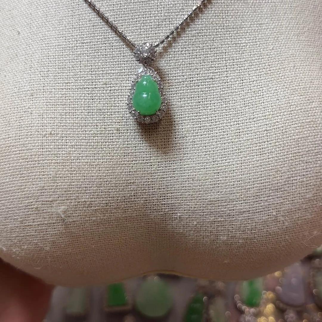 翡翠银S925镶嵌吊坠(不含链)