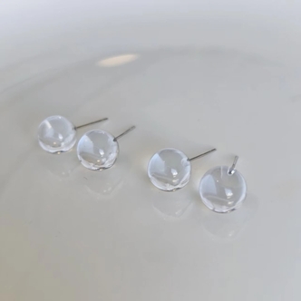 【书记甄选】天然白水晶耳钉 多样性发一件 约8mm 2378
