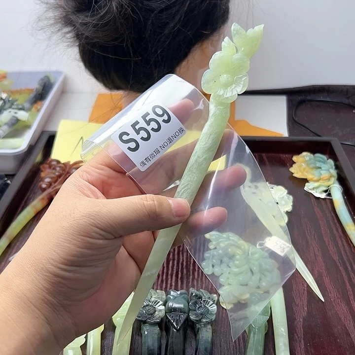 蛇纹石玉发饰合金用****9