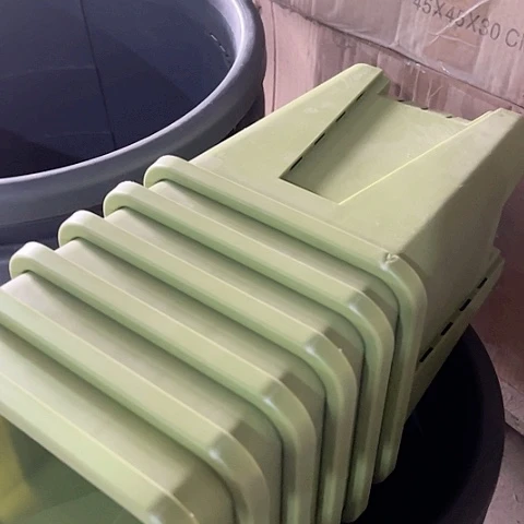 树脂微瑕中野方盆18口6个绿无托