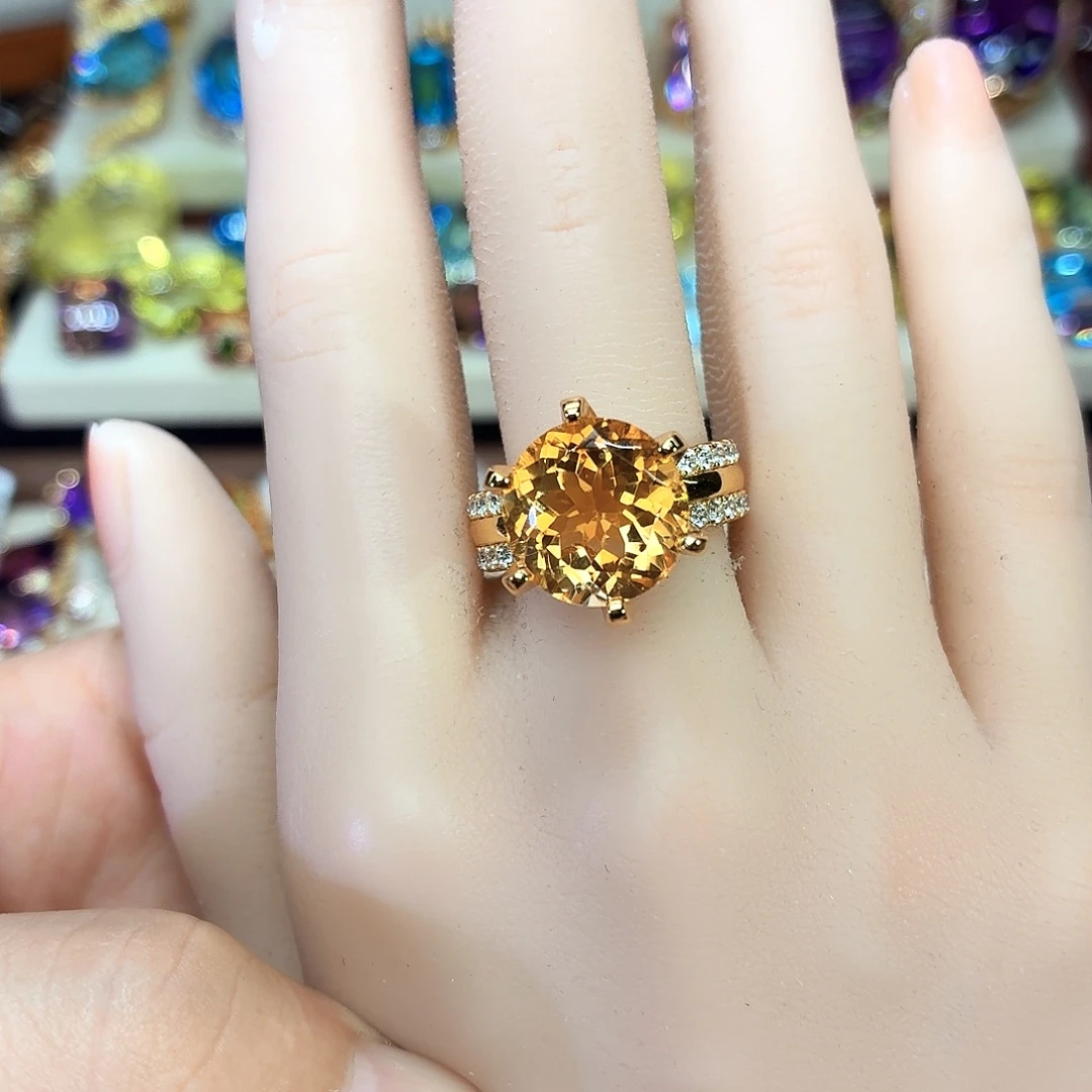 戒指水晶银S925镶嵌