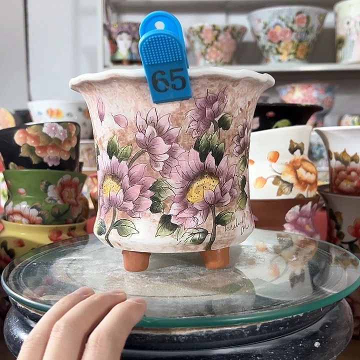 景德镇陶瓷手绘花盆