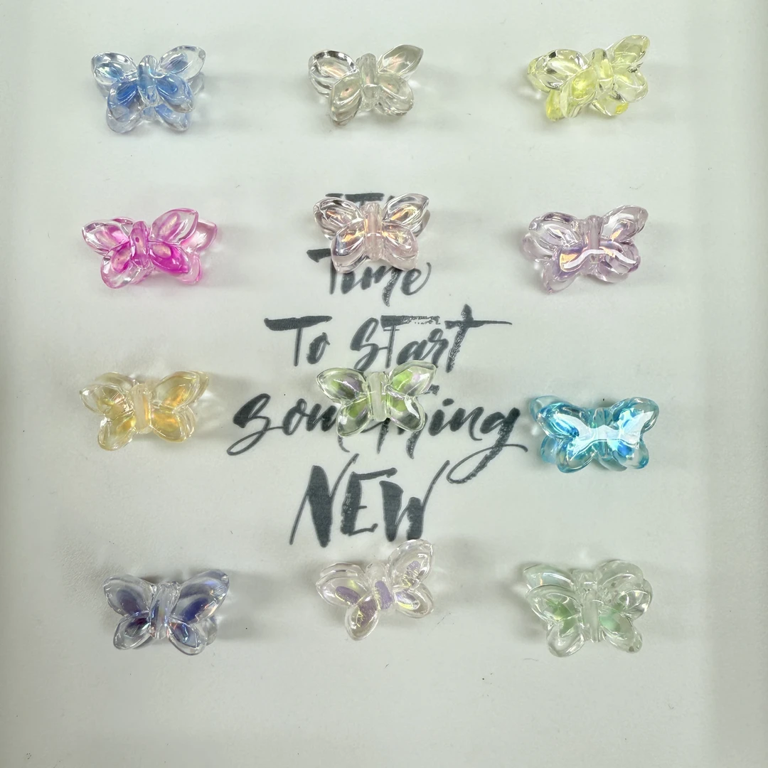 韩国胶定制款127 透色发光蝴蝶通孔 DIY配件