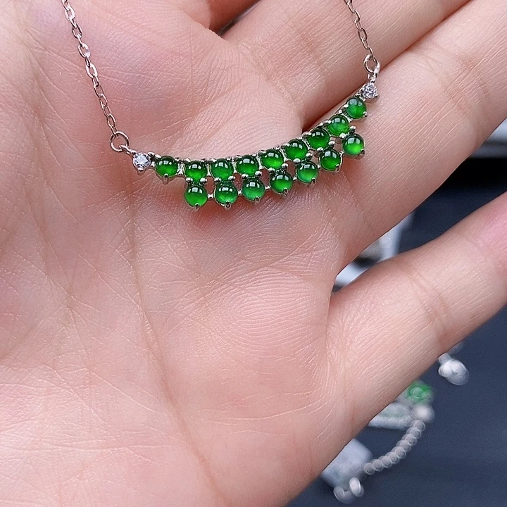 翡翠银S925镶嵌项链