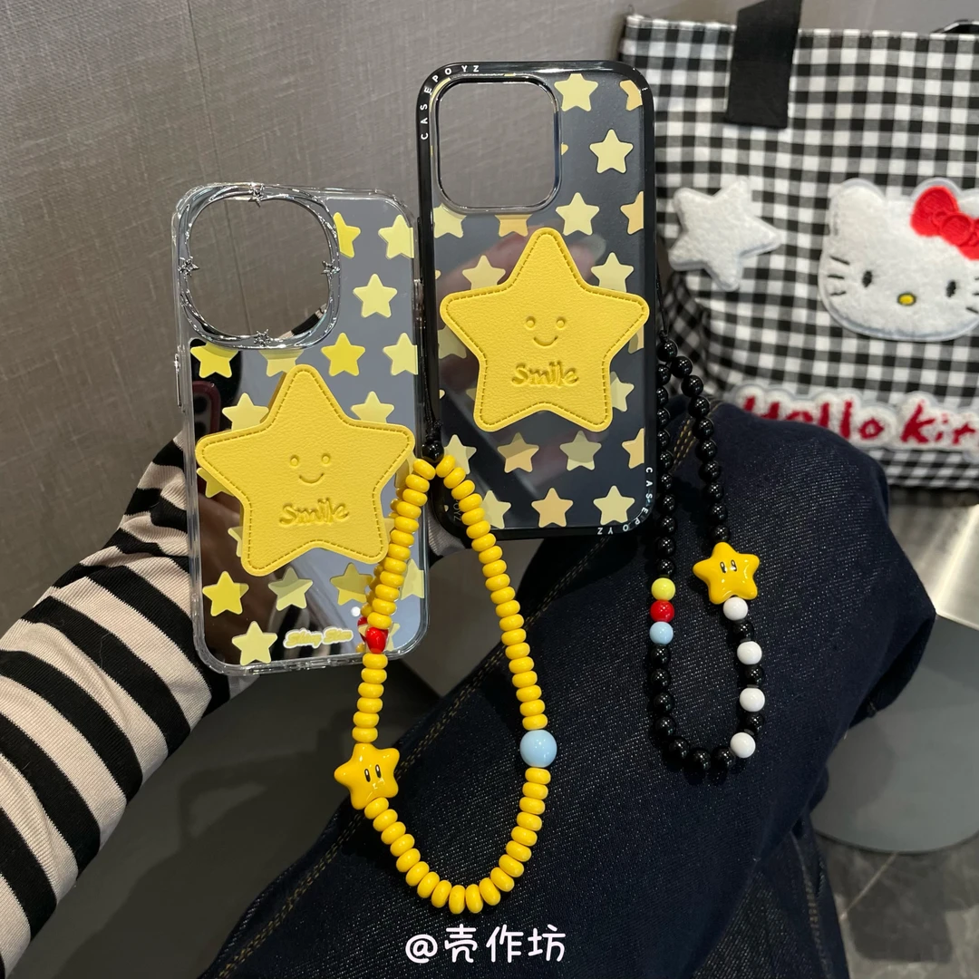 镜面星星支架手机壳适用苹果iPhone16pro防摔15/14/13全包保护壳