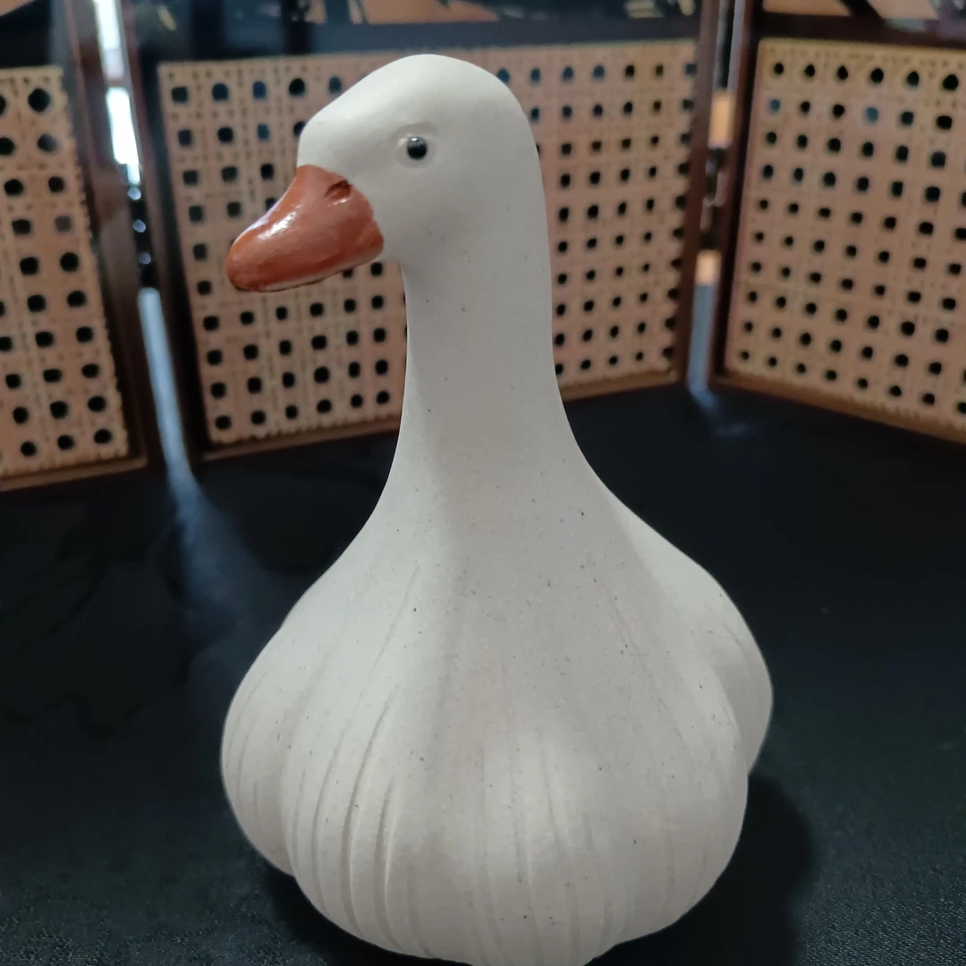 蒜了鸭 宜兴紫砂茶宠原创小摆件趣味鸭