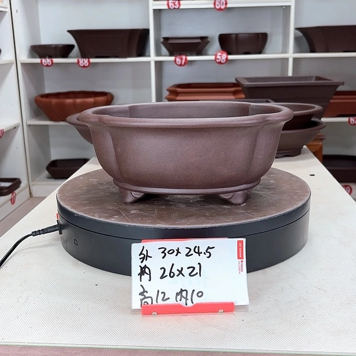 紫砂花盆半**头海棠花盆