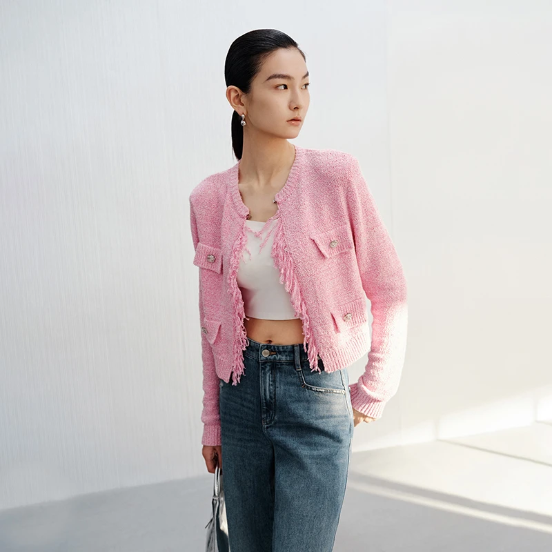 【开衫】【商场同款新品】艾诺丝雅诗 圆领小香风开衫50211801