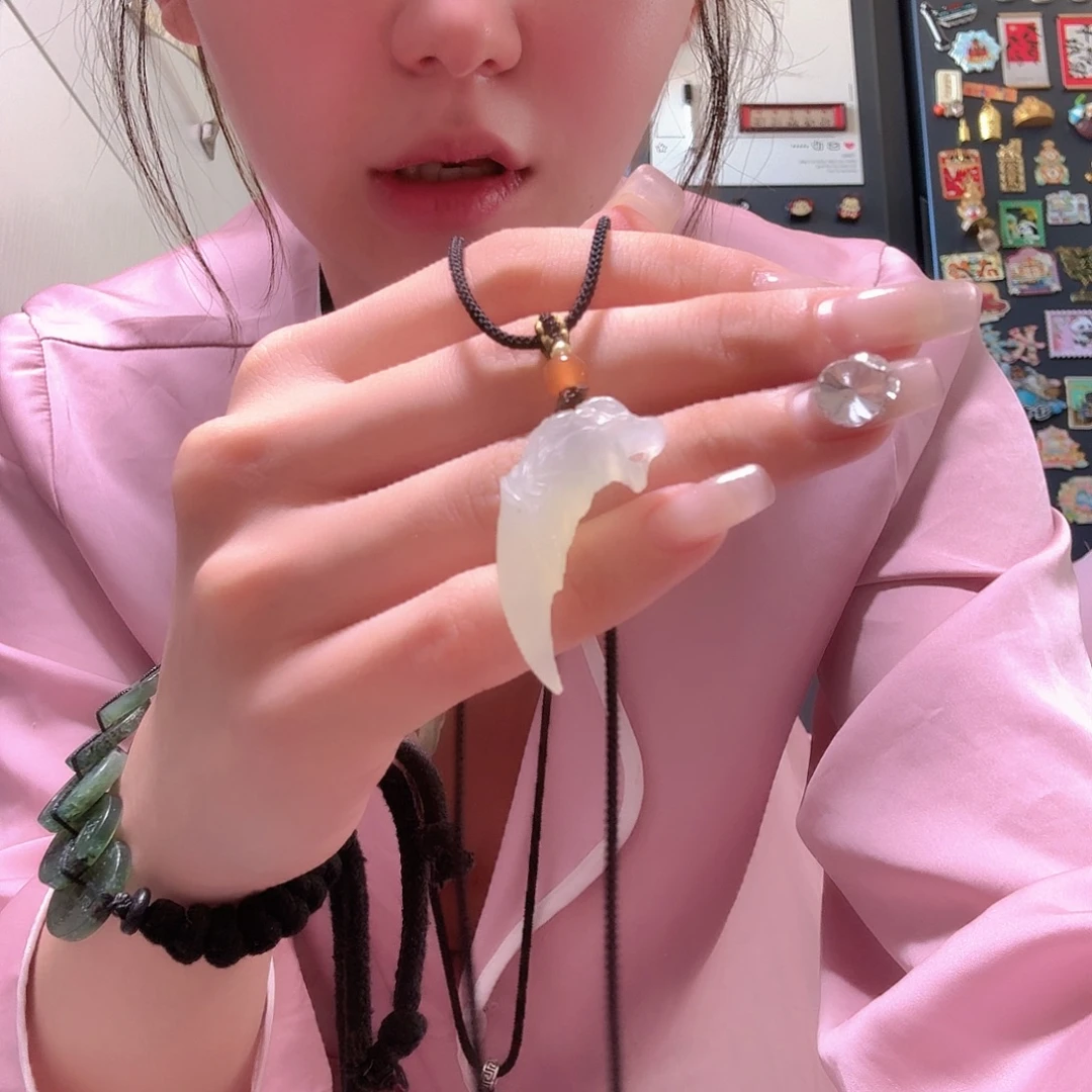 岫玉未镶嵌龙牙带绳