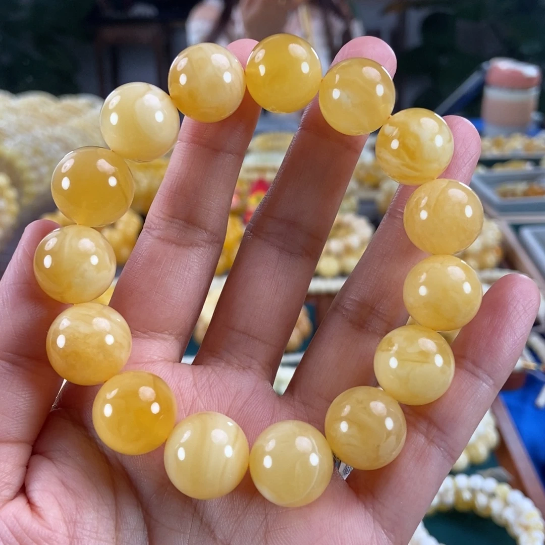 琥珀未镶嵌珠宝奇石15圆珠32.16