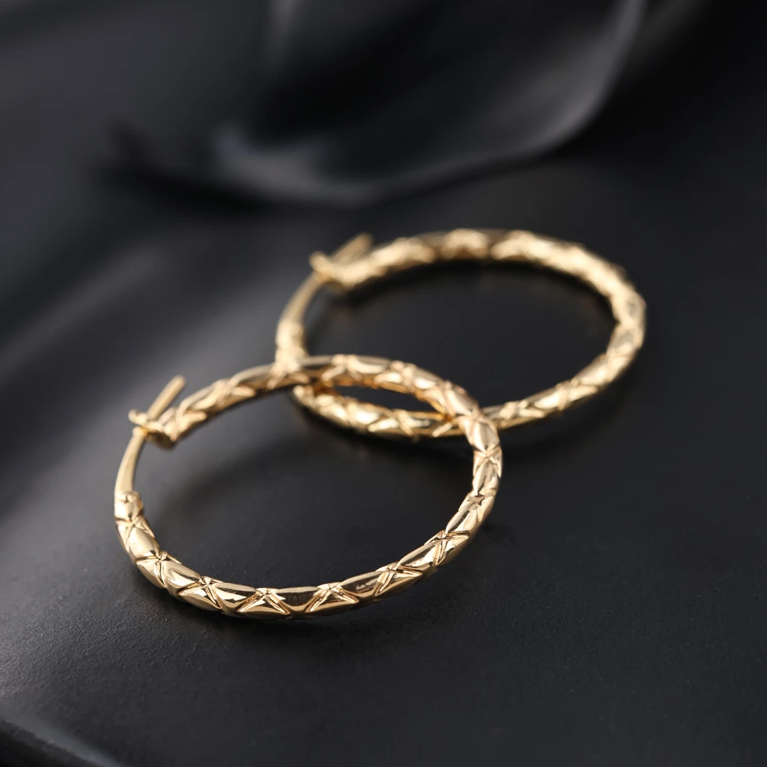 【举石臻选】TA1103-1331-230个性耳饰18K（一对/内径约26mm）H