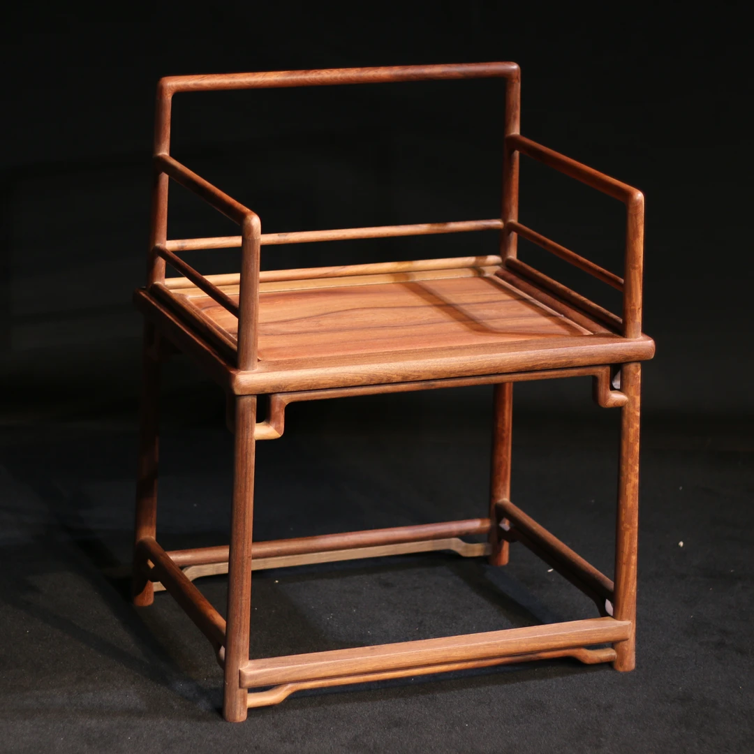 缅花 大果紫檀独板玫瑰椅 休闲椅 茶椅系列明式家具 抛光处理