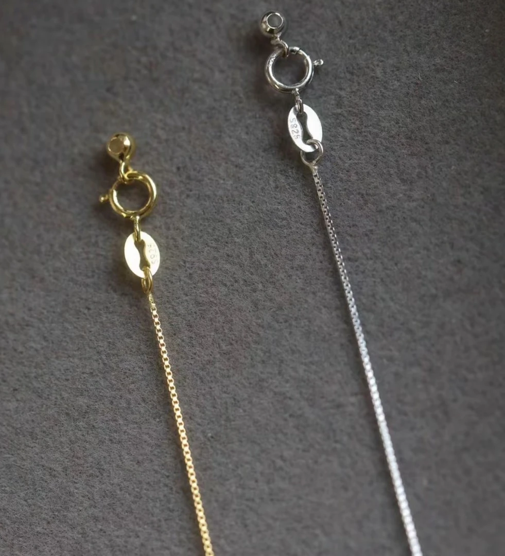 链子925银 链子925银 S925银项链可调节式针式链抽拉素链链长45cm