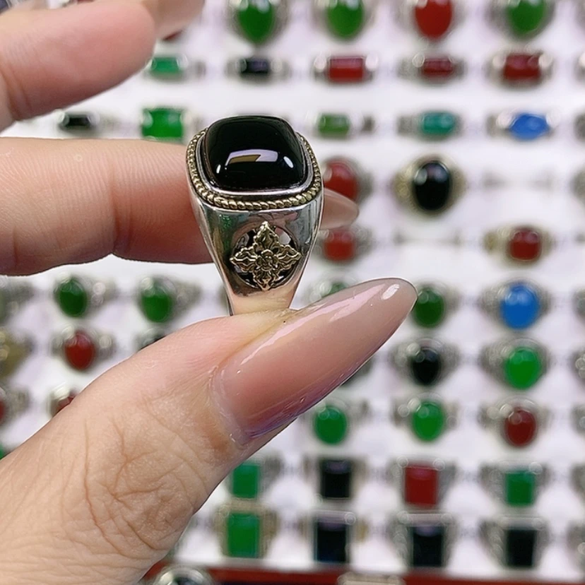 【闪购商品】银S925镶嵌戒指玛瑙/玉髓