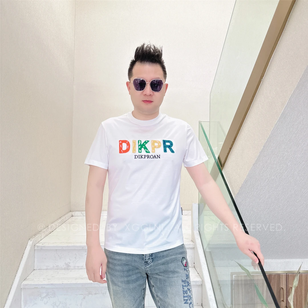 夏季款ZZD彩色刺绣5字母男士品质高端轻奢洋气上档次潮牌短袖t恤