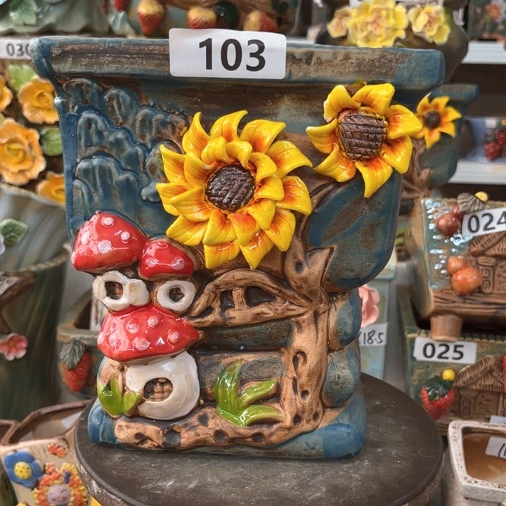 紫砂花盆粗陶材质多肉花盆