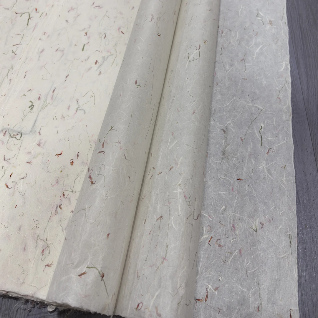 手工四尺（70*140cm）青丝红花清水云龙皮纸半生半熟书法作品纸50张