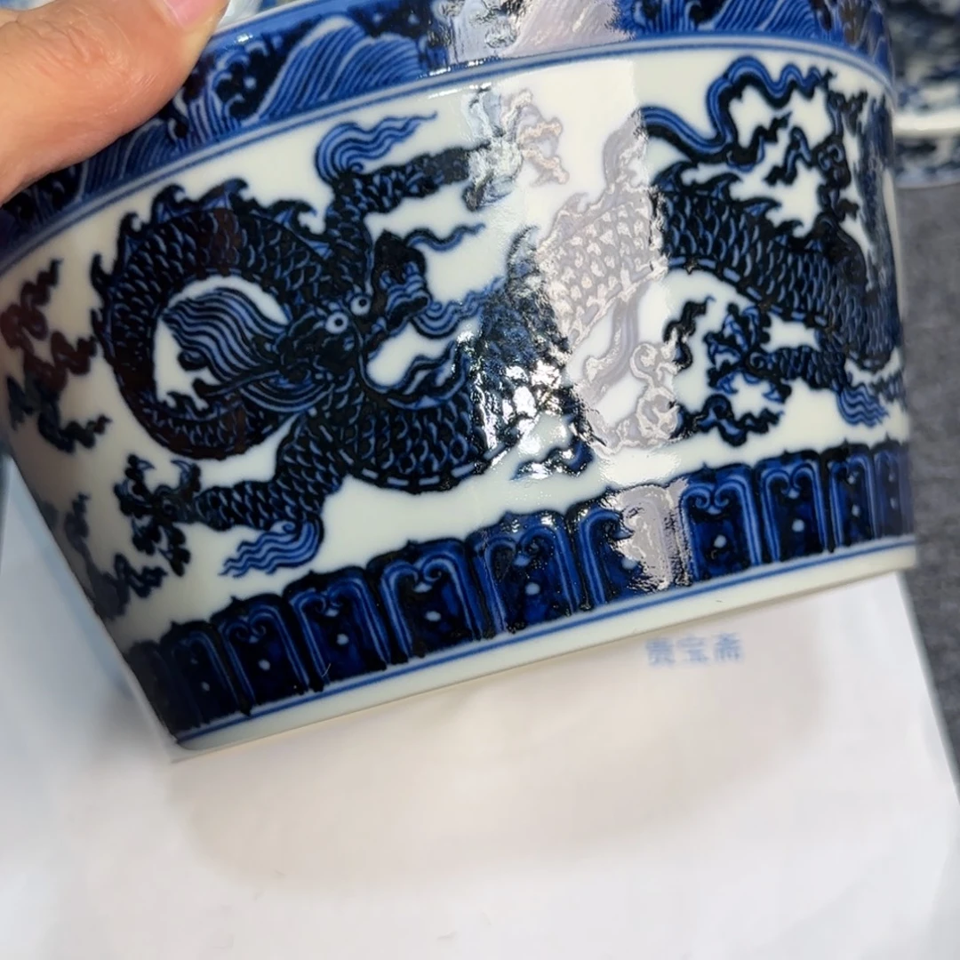瓷杯子当代仿古精品全手工