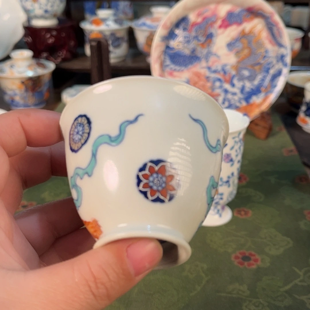 西***子要鸡缸杯狮子皮球花杯