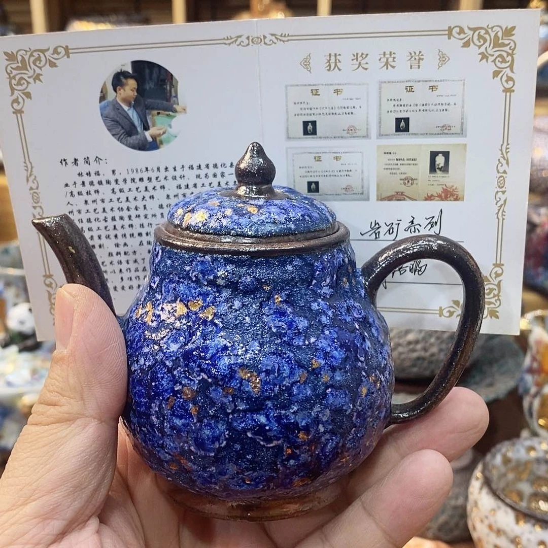 粗陶志野柴茶壶家用