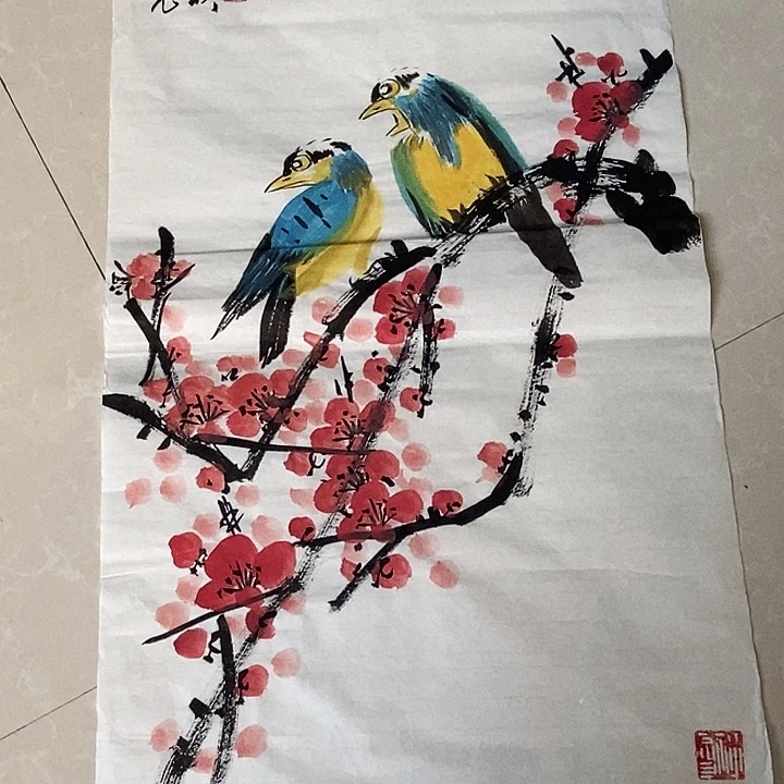 国画四尺四开花鸟