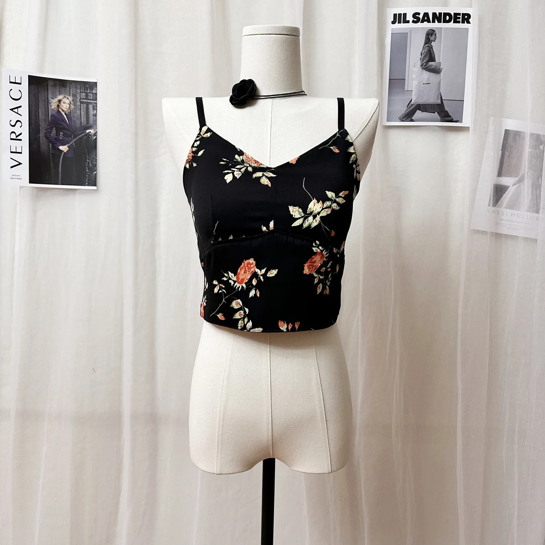 纯欲风碎花吊带背心内搭打底可外穿高级感洋气小美背修身显瘦上衣