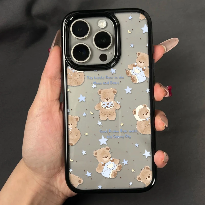 SMBLCE蓝星星小熊适用iPhone16/15promax亚克力12苹果14/13手机壳