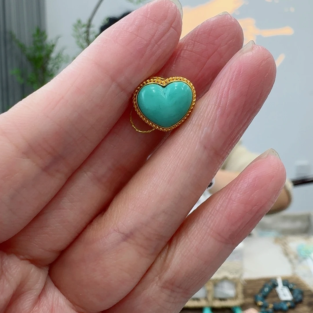 绿松石18K金镶嵌珠宝奇石