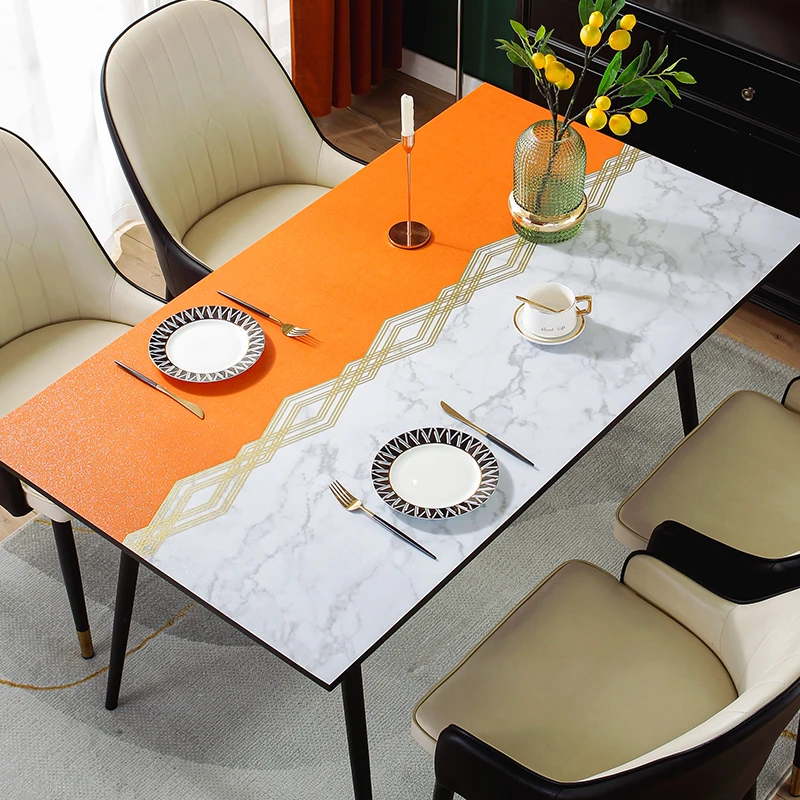 格调生活晶钻环保无味餐桌垫高档茶几垫防水防油又防烫免洗可定制