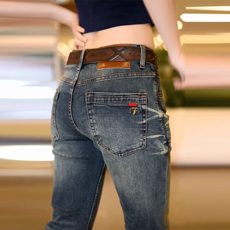 男士牛仔裤修身直筒2025年夏季薄款商务百搭弹力长裤子裤子男长裤