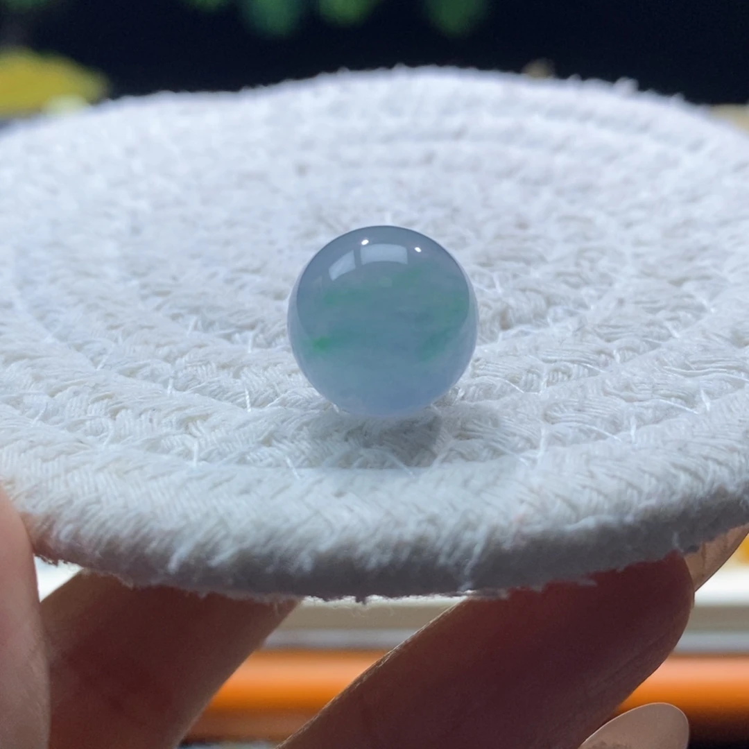 翡翠未镶嵌颈饰翡翠紫飘绿珠14.18mm