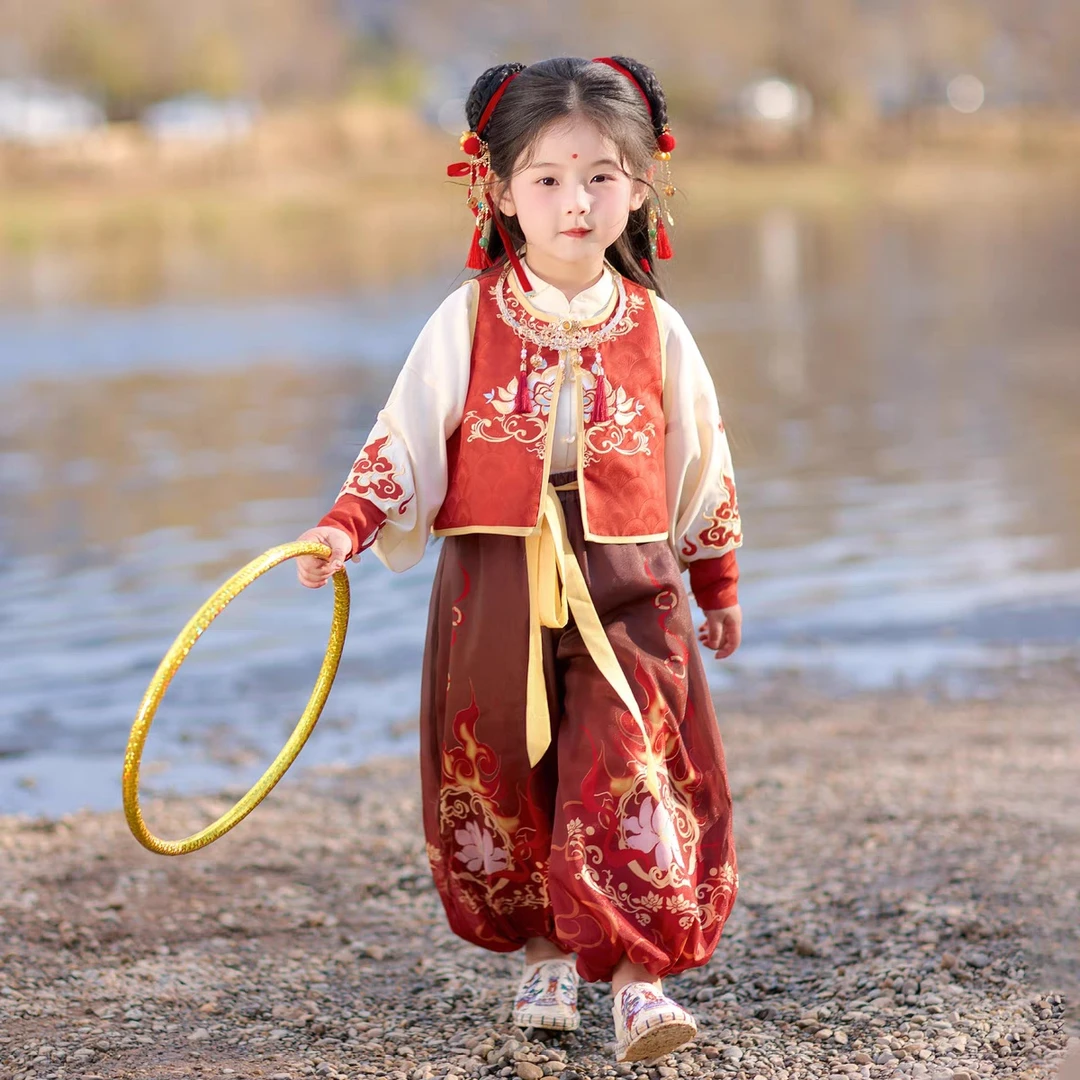 哪吒同款儿童套装之魔童降世服装cos衣服汉服新中式唐装日常可穿