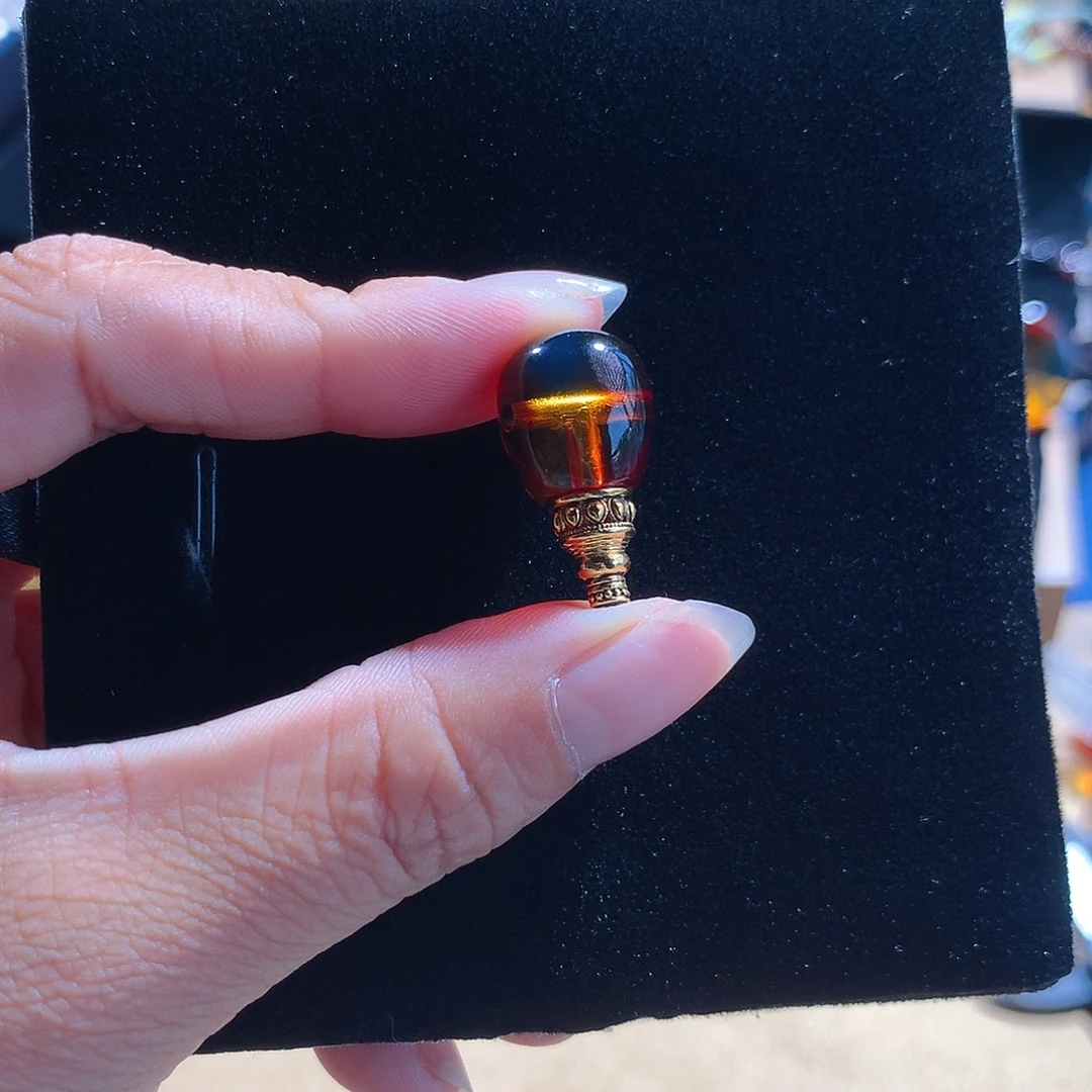 琥珀未镶嵌戒指墨西哥红蓝三通12m