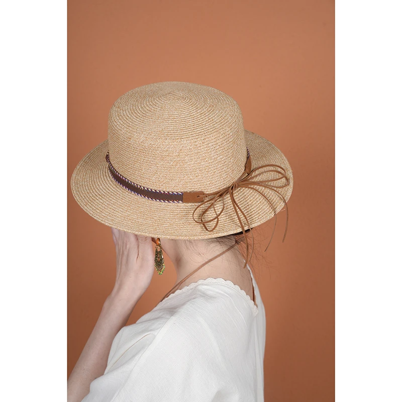 【与风萦】波西米亚金属羽毛平顶帽  时尚百搭复古休闲