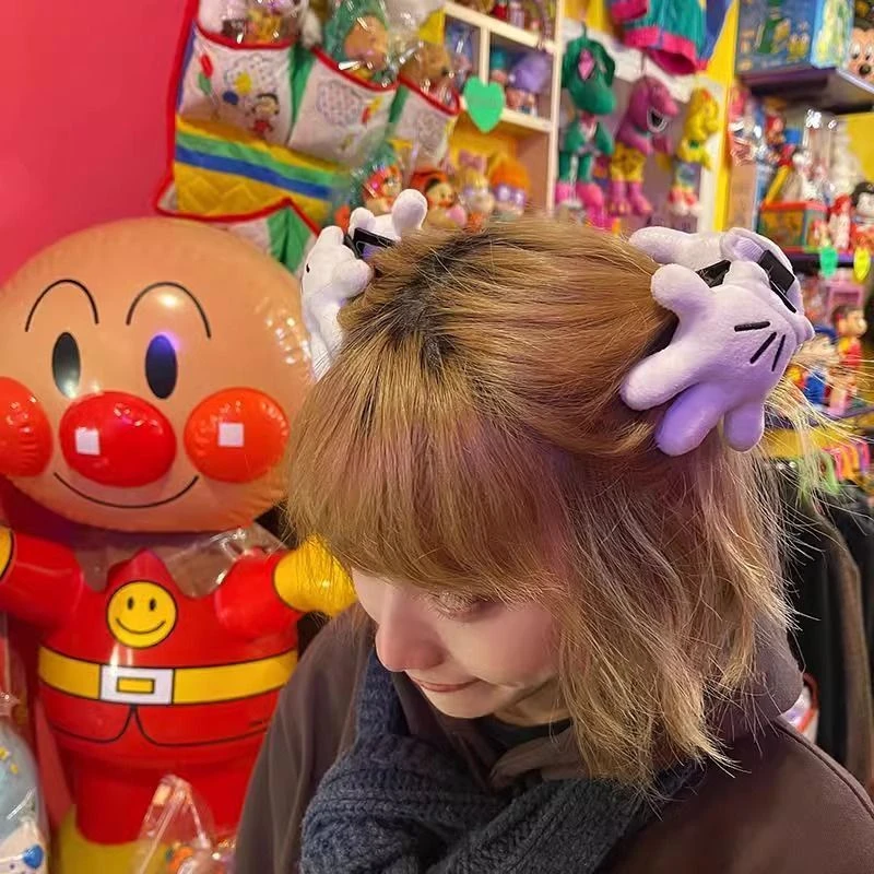 【吖比】米奇小手抓夹女款时尚创意设计立体公仔发卡毛绒抓夹个性