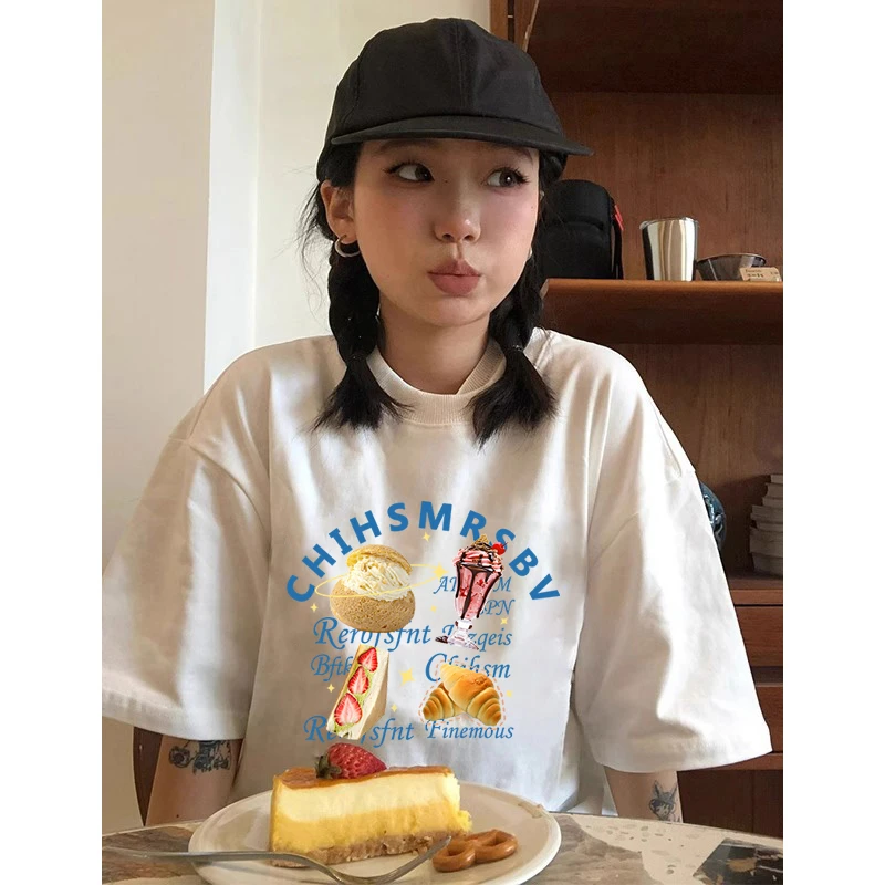 白色短袖t恤女夏季2025新款纯棉宽松设计感半袖美式百搭潮牌上衣