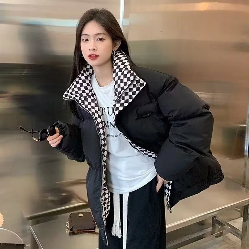 冬季新款羽绒棉服女风宽松立领短款棉衣棉袄韩版加厚面包服大码