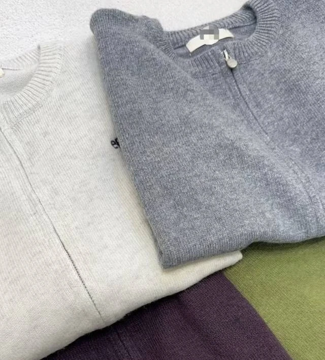 纯色刺绣小字母开衫针织衫女休闲