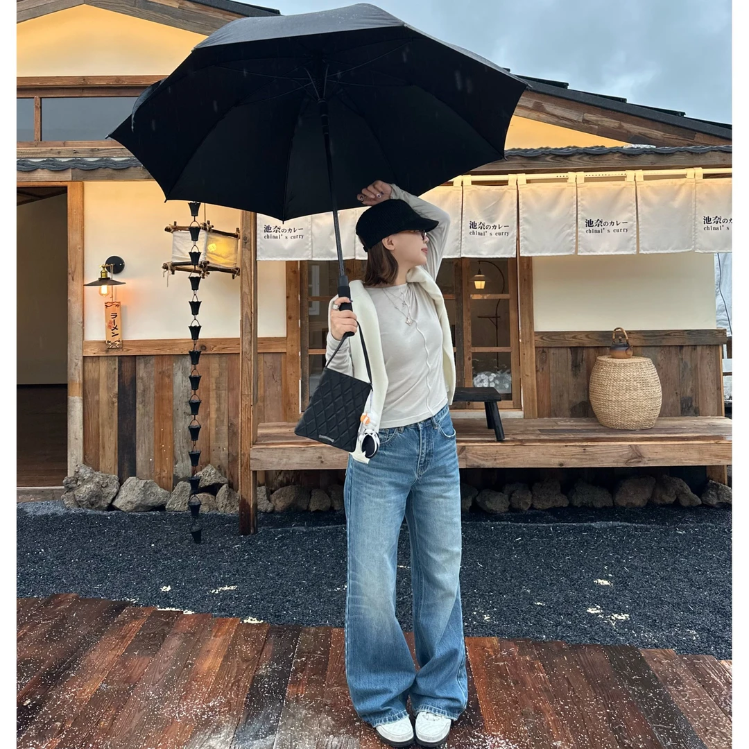 Our2【Cel*ine牛仔裤】水洗复古设计感折痕百搭牛仔裤【B7879】