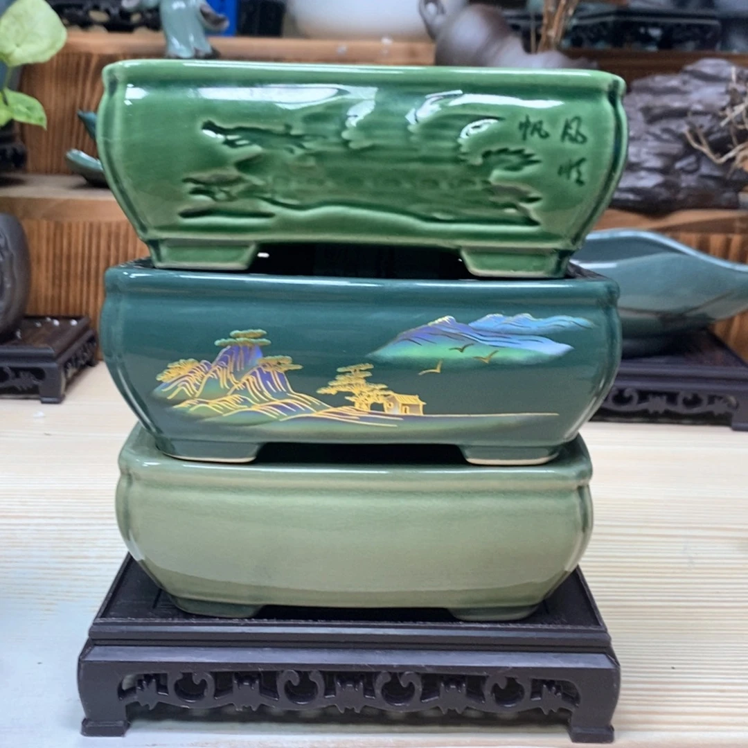 紫砂花盆陶瓷艺术花盆陶瓷
