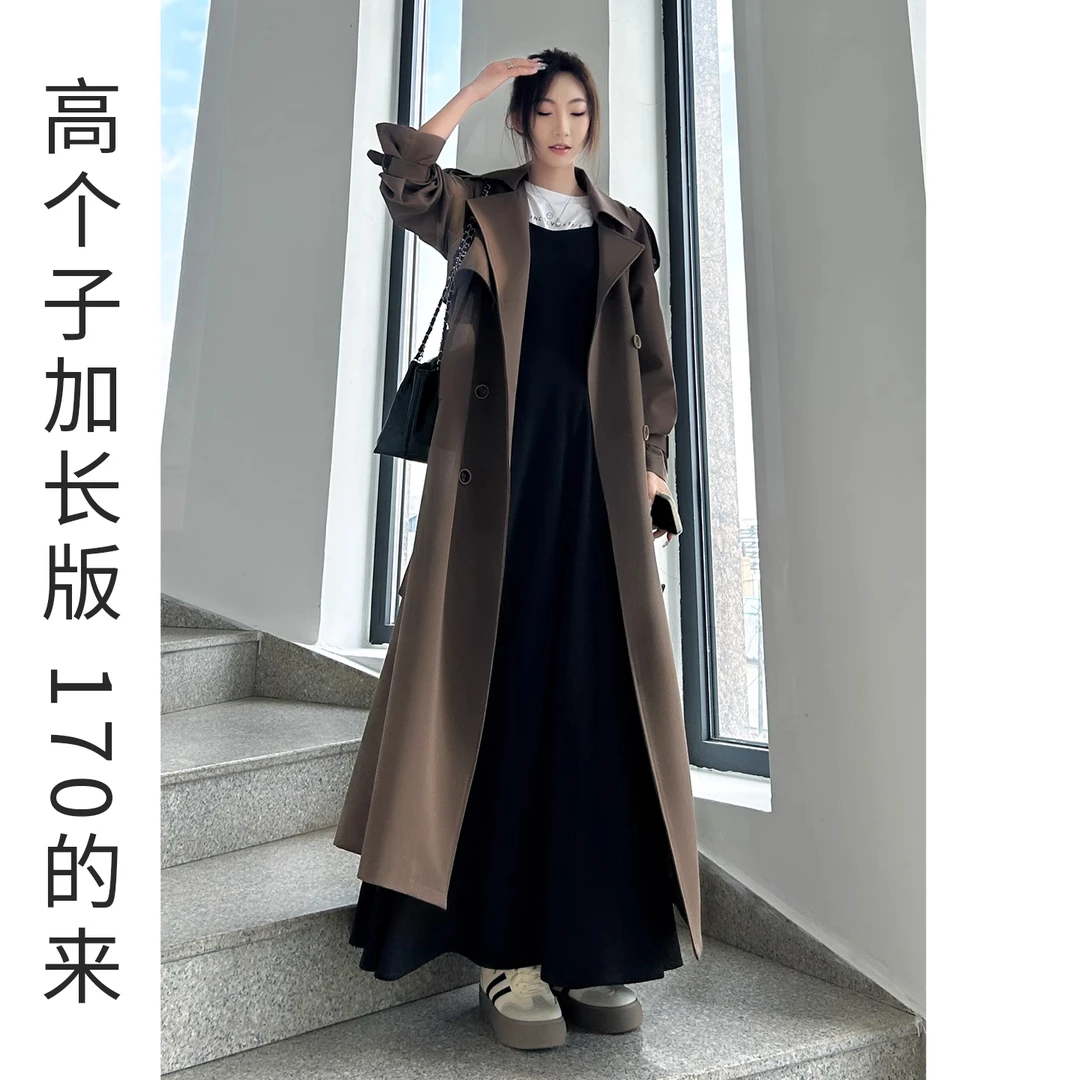 高个子加长版长款风衣女2025新款气质显瘦高档休闲今年流行的外套
