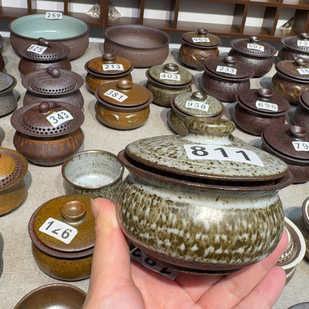陶粗瓷茶具素色盖碗